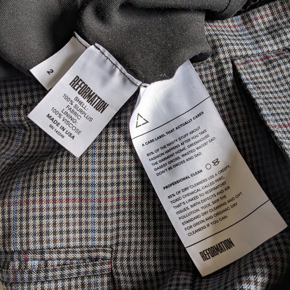 Reformation Plaid Dress Pant | High Waisted Trousers - Picture 10 of 13